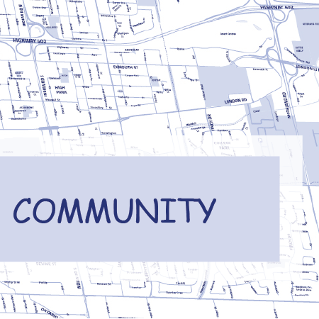 Blueprint with text overlay Community